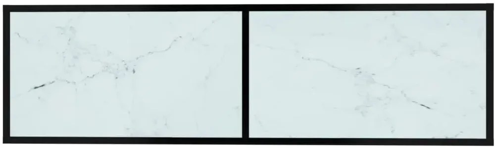 Szafka RTV ze szklanym blatem na wzór białego marmuru B4-C83