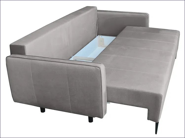 Ciemnoszara rozkładana sofa z pojemnikiem - Exa