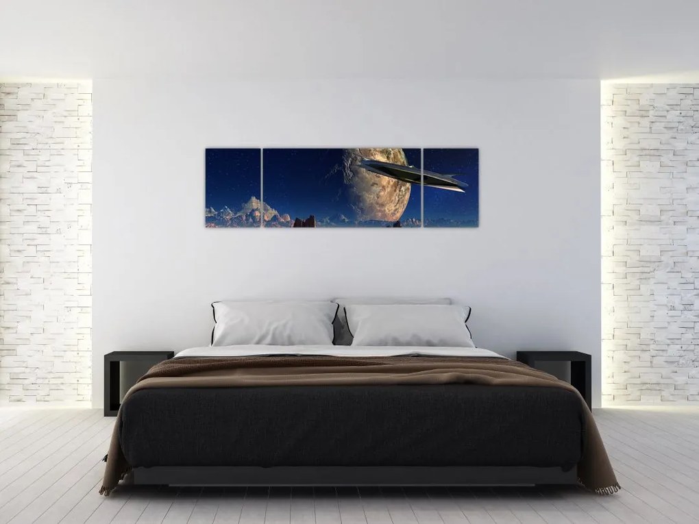 Obraz - Przybycie kosmitów (170x50 cm)