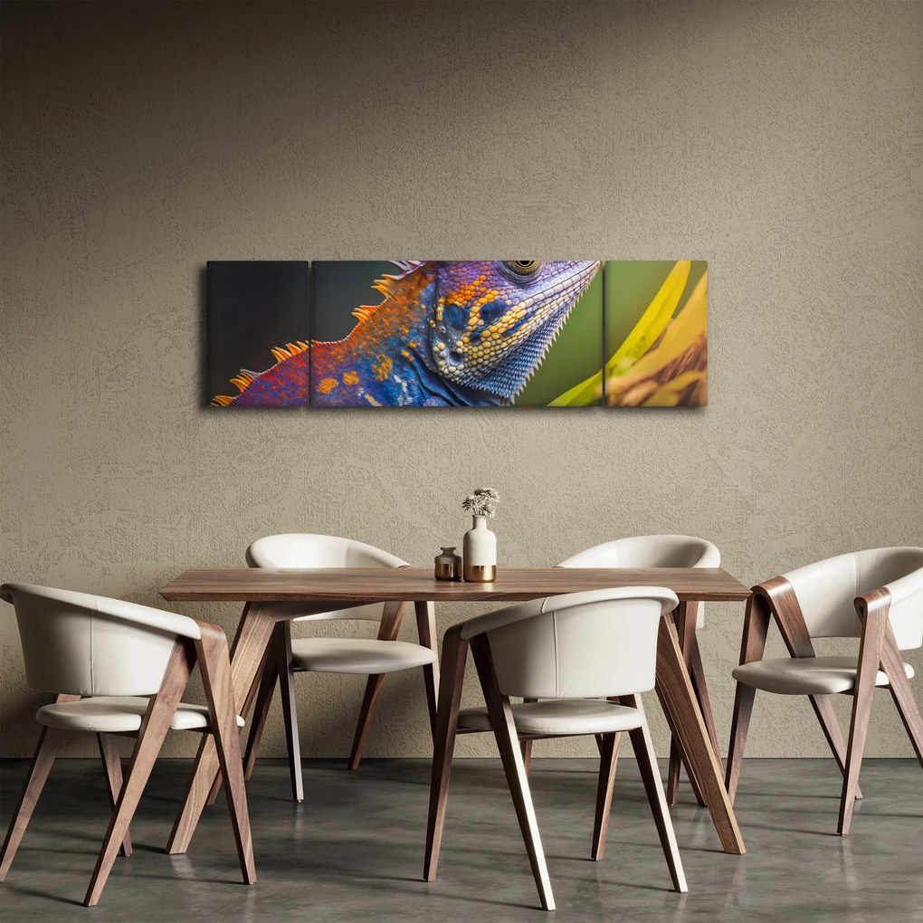 Obraz - Kolorowy legwan (170x50 cm)