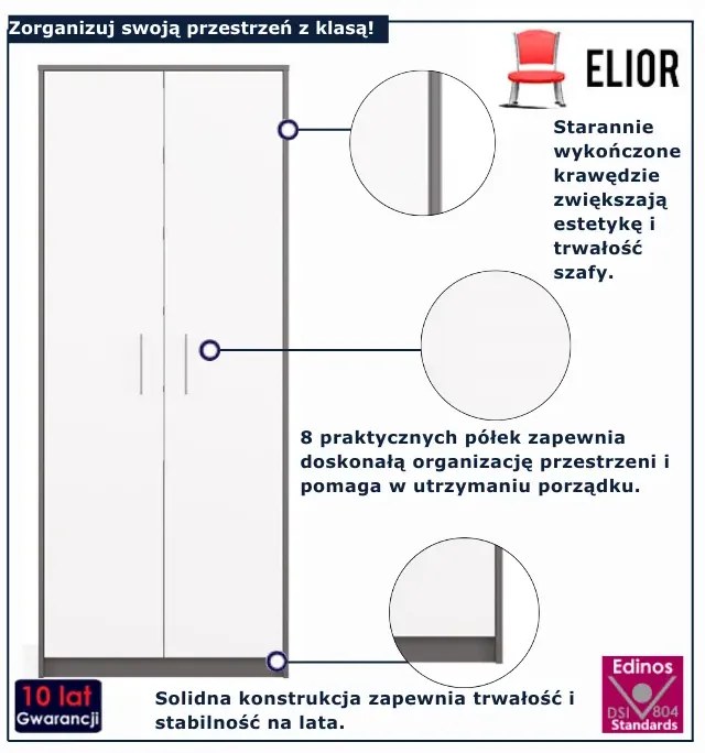 Nowoczesny regał biały + antracyt Dier