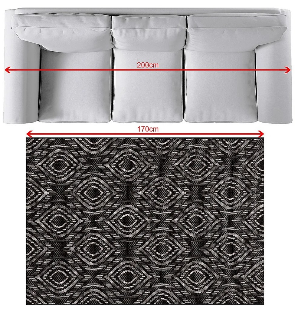 Dywan Breeze black/ clif grey 120 x 170 cm
