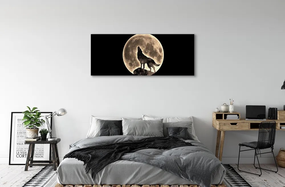 Obraz canvas na ścianę Wilk na Tle Księżyca