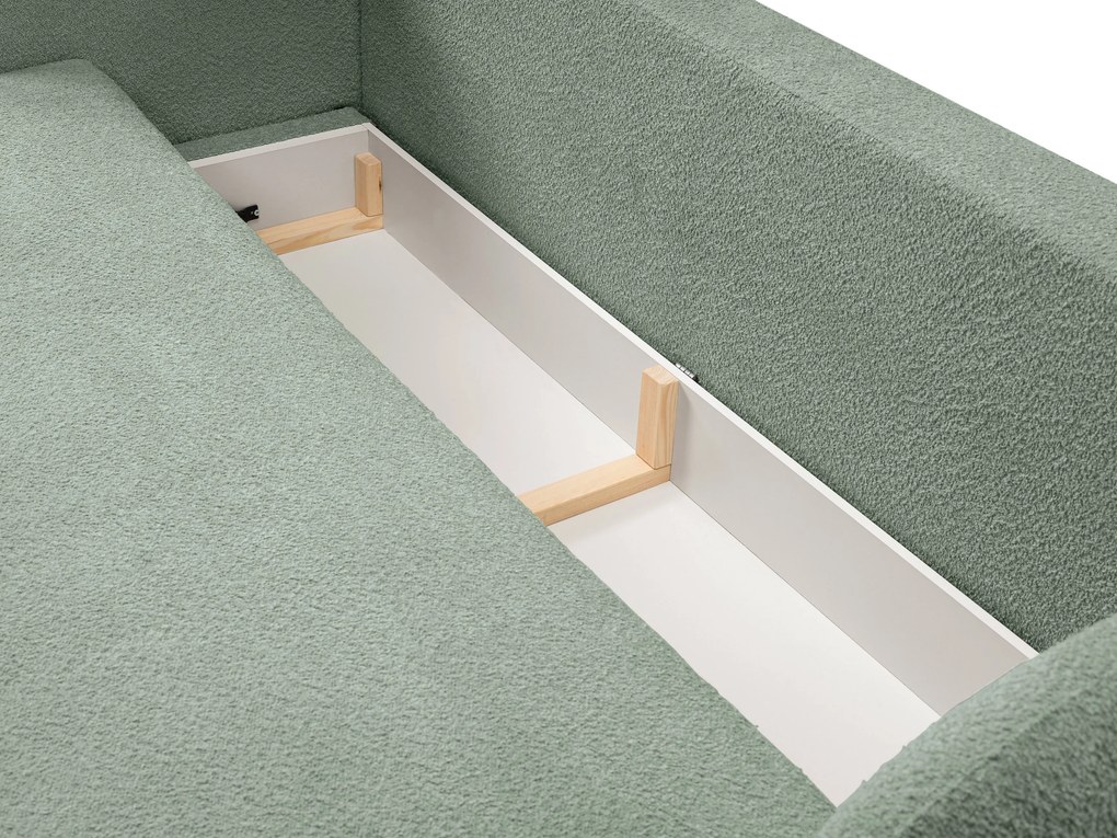 Masseno Sofa AMICO z funkcją spania i pojemnikiem na pościel, Rozkładana sofa - Zielony, ABRIAMO 10