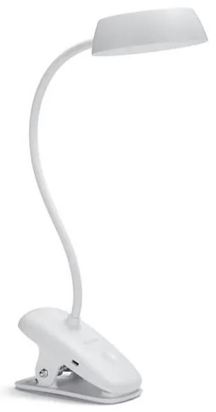Philips DONUTCLIP LED/3W/5V lampa z klipem, 1200 mAh, biała, ściemnialna