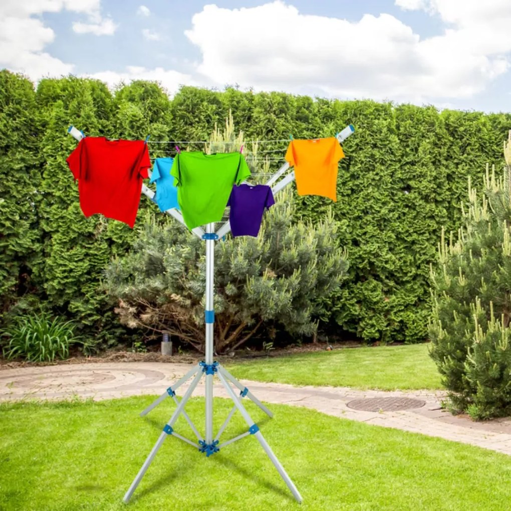 Stojak na pranie z aluminium FALCO, 103×168 cm, srebrny Monzana