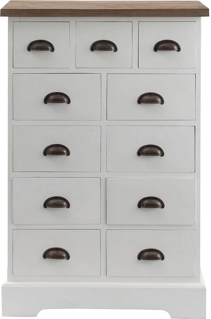 Komoda Brighton 11 szuflad white&natural