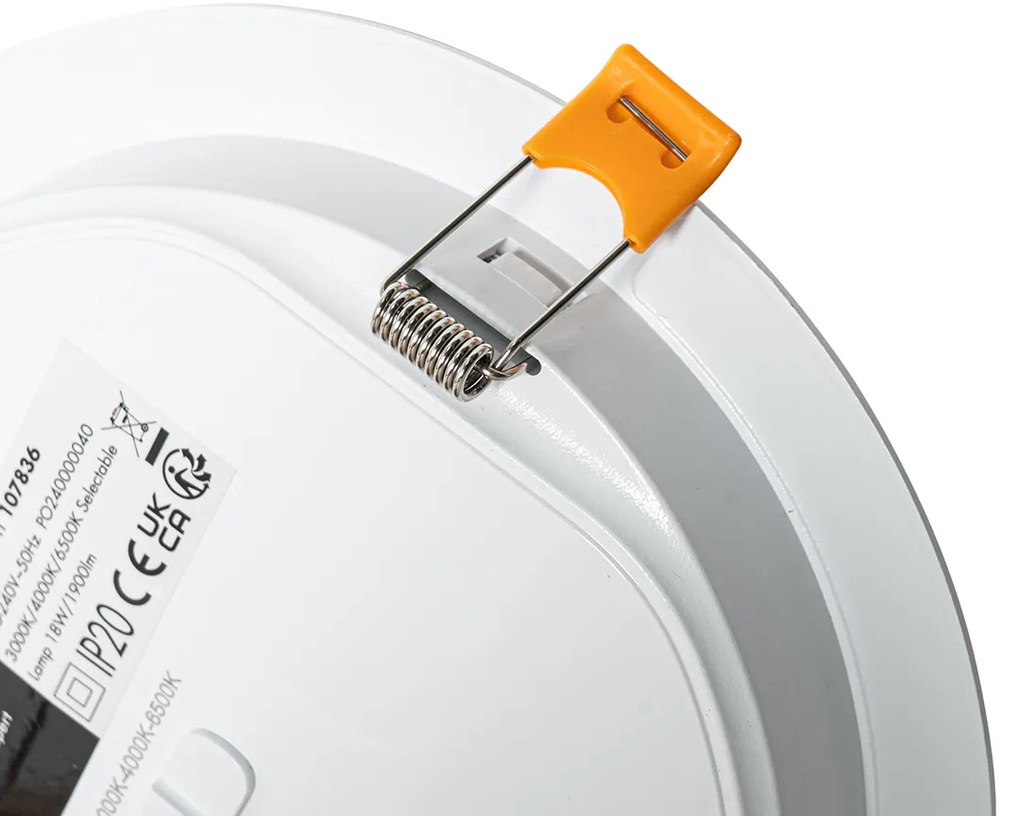 Zestaw 6 białych opraw LED do zabudowy 17 cm z regulacją temperatury barwowej - Stephanie