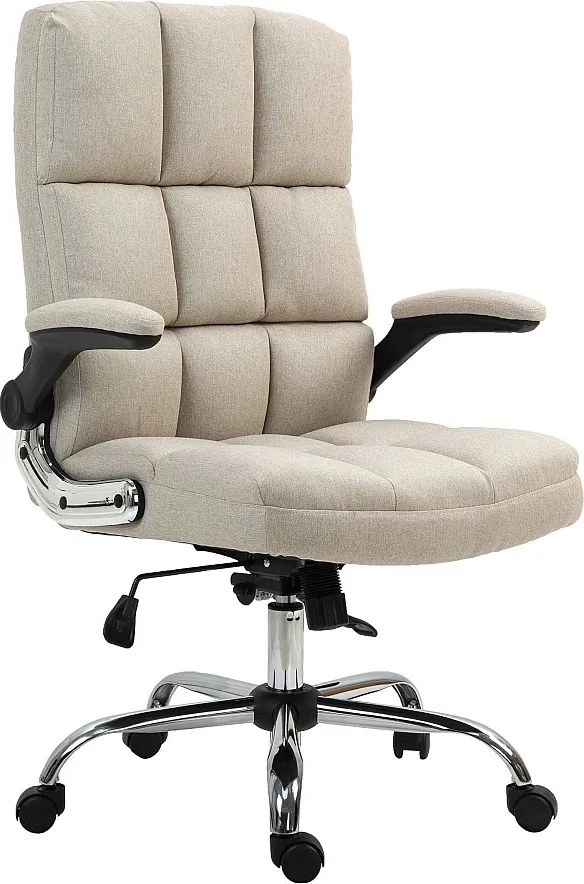 Krzesło biurowe MCW-J21,  tkanina/tekstylia jasnobrązowe