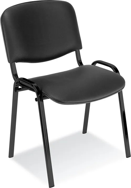 Krzesło konferencyjne do biura i poczekalni Interior, ekoskóra V04, nogi czarne