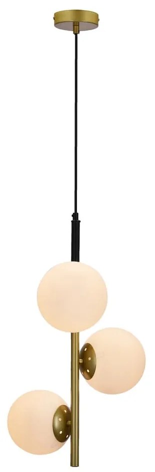 Lampa wisząca w kolorze złota ze szklanym kloszem 32.5x32.5 cm Duo – Candellux Lighting