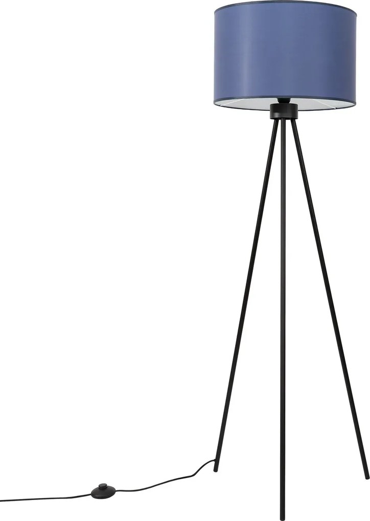 Granatowa lampa trójnóg z abażurem K8-Z90