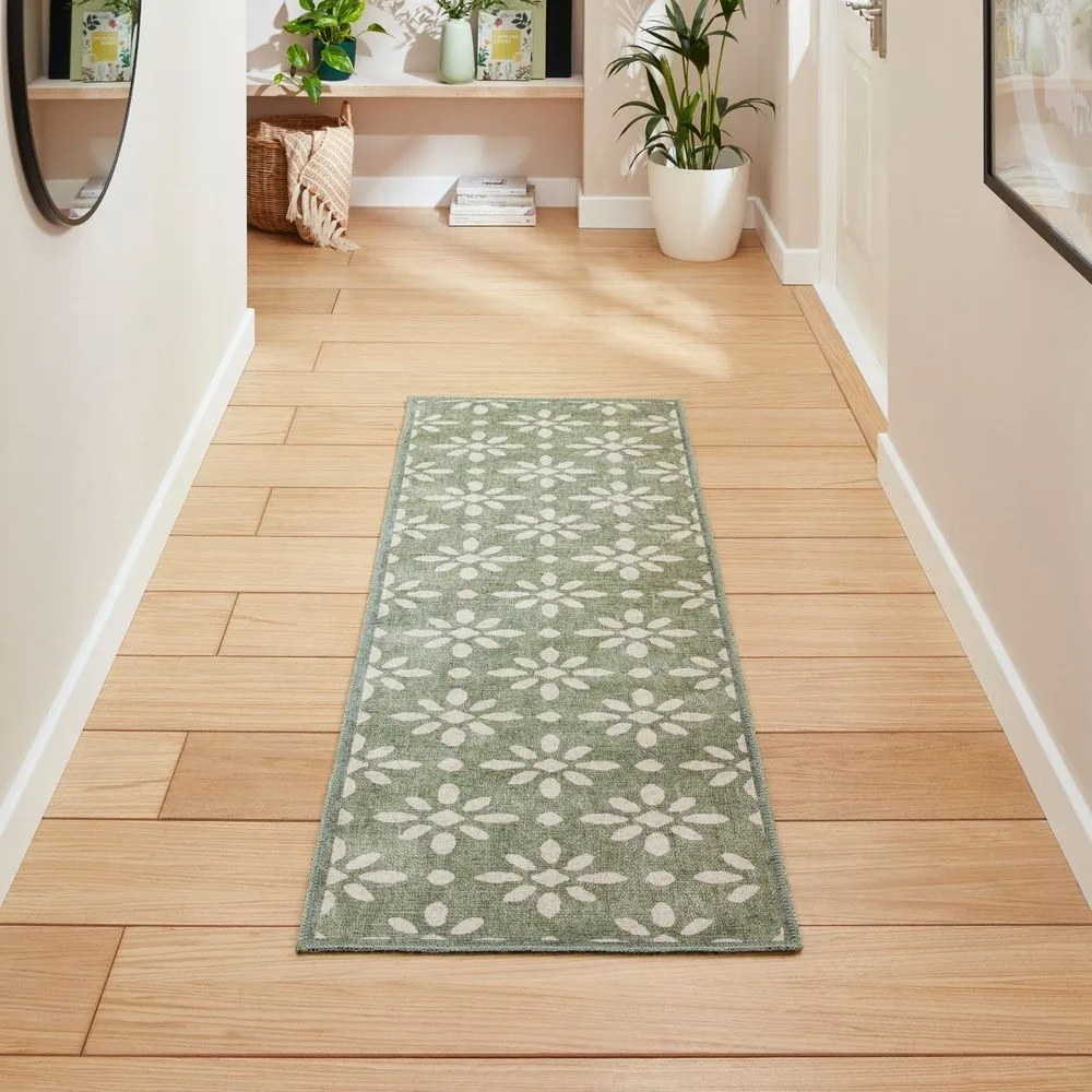 Zielony chodnik odpowiedni do prania 61x170 cm Coral Green – Think Rugs