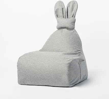 Szara, miękka pufa do pokoju dziecięcego FUNNY BUNNY