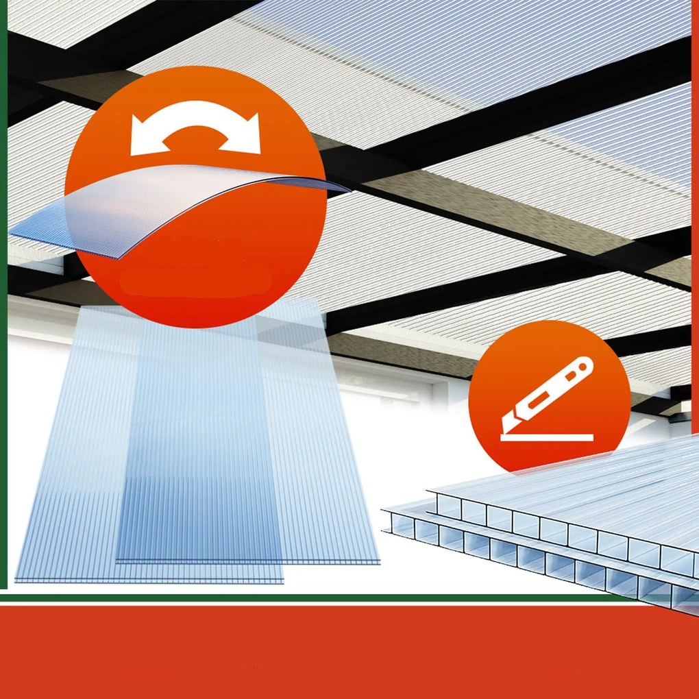 Poliwęglan komorowy MARK 6mm, 60,5x121x0,6cm, 10 szt., przezroczysta Jurhan