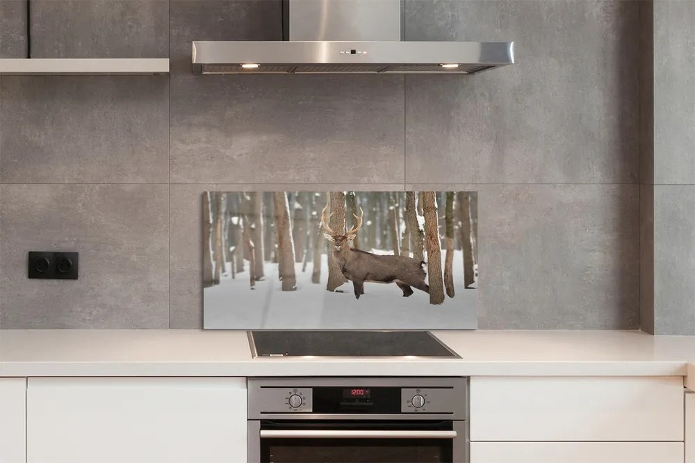 Panel nad Blat Kuchenny Zimowy Trop Jelenia w Lesie