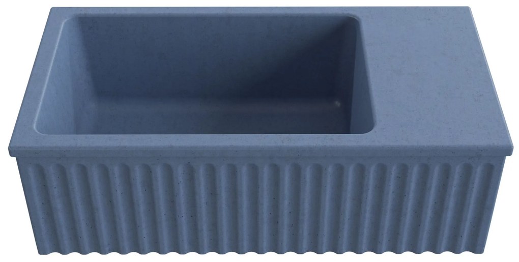 Umywalka betonowa ryflowana nablatowa / wisząca prostokątna 60 x 30 cm WELLE | różne kolory : Kolor - Jagodowy, Typ montażu - podwieszana