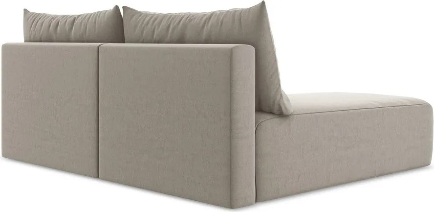 Szarobrązowy aksamitny rozkładany/ze schowkiem narożnik (lewostronny/z szezlongiem) Kalena – Makamii