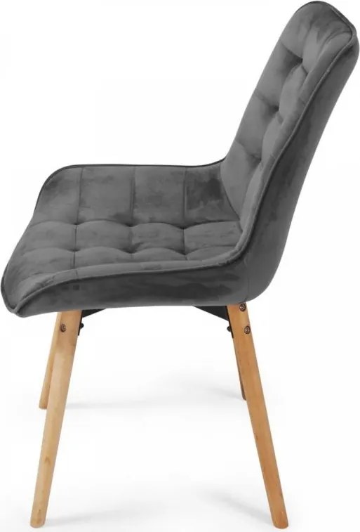 MIADOMODO Zestaw krzeseł do jadalni, ciemnoszary 2 sztuki