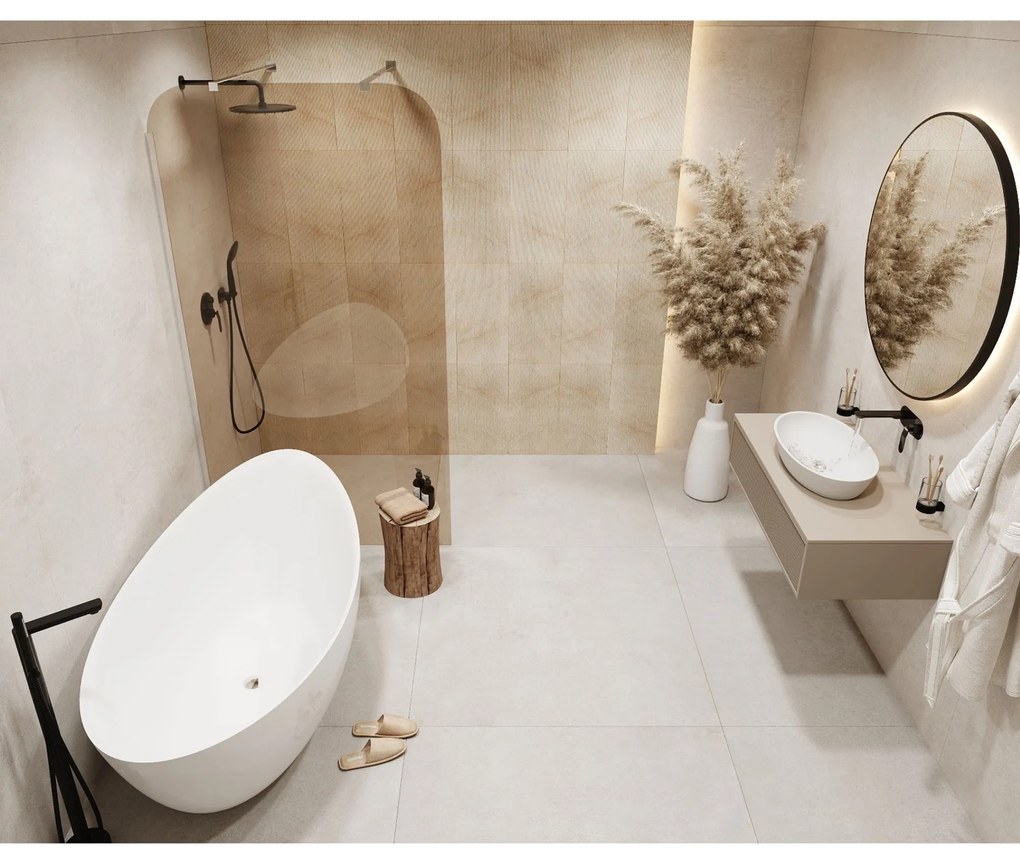 Ścianka prysznicowa WALK IN brązowa 8 mm MOLIS NATURE brown square MASSI I Różne rozmiary : Kolor profili kabiny - czarny, Szerokość ścianki - 120 cm, Typ montażu - WALK in FIX (Do ściany)