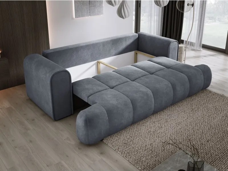 Sofa COCO z funkcja spania i pojemnikiem CIEMNY SZARY CLOUD 91