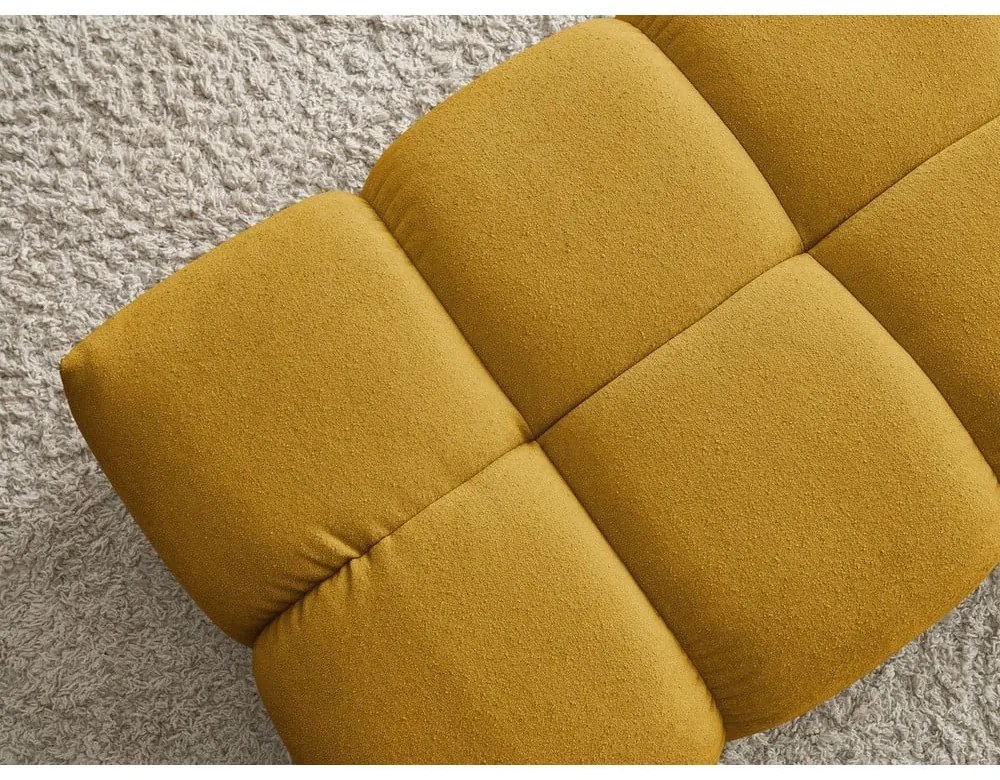 Musztardowy podnóżek z tkaniny szenilowej Everest – Bobochic Paris