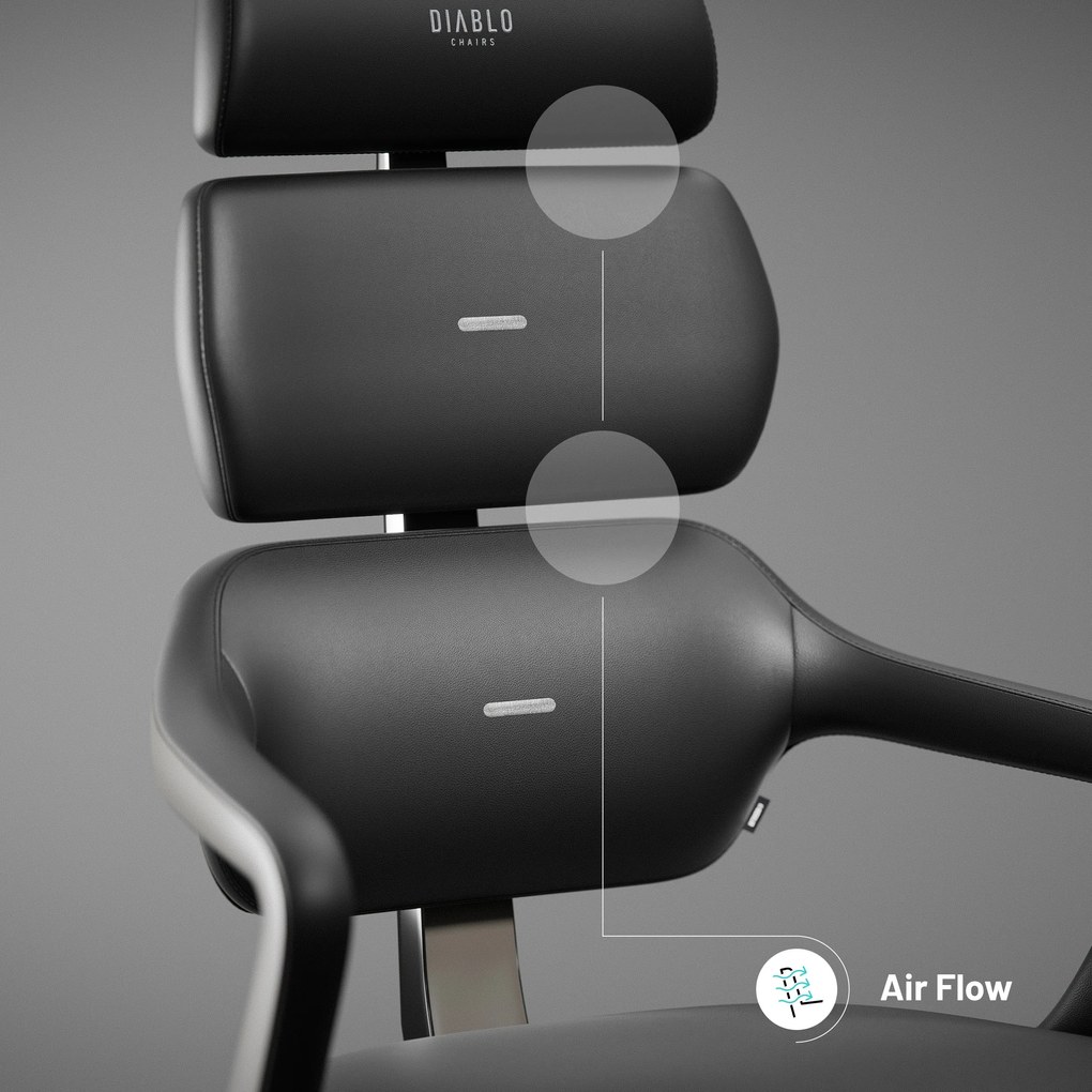 Fotel gabinetowy Diablo V-Modular, Carbon Black