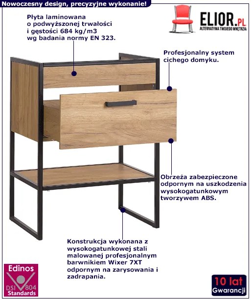 Szafka łazienkowa z umywalką dąb craft - Favero 2S 60 cm