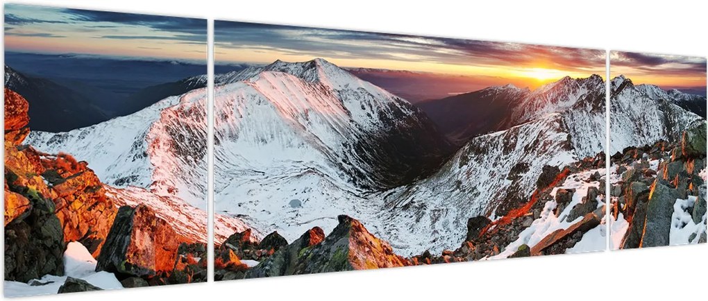 Obraz - Zimowa panorama górska (170x50 cm)