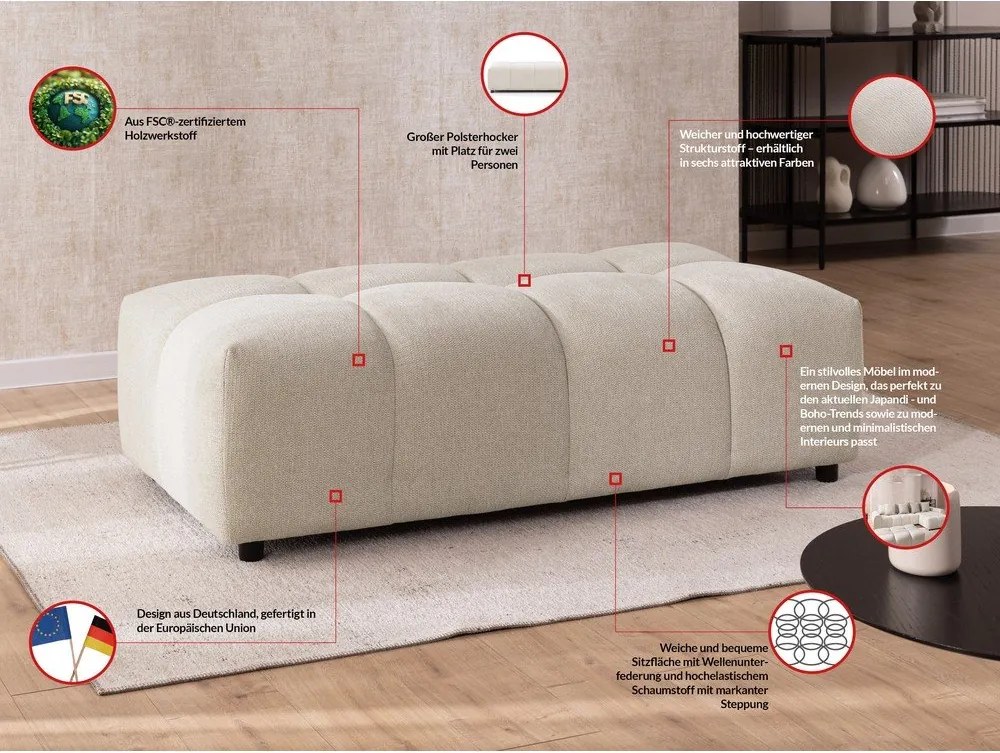 Beżowy podnóżek Albane – Ropez