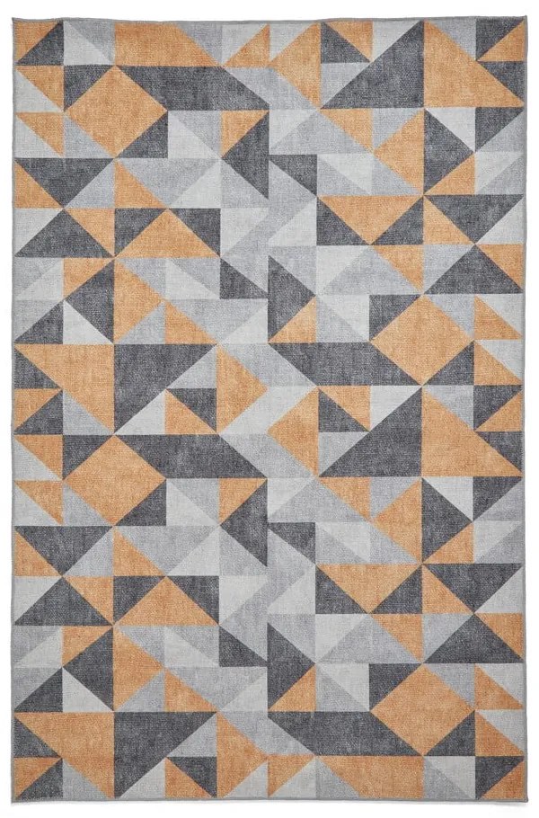Szaro-żółty dywan odpowiedni do prania 61x120 cm Coral Yellow&amp;Grey – Think Rugs