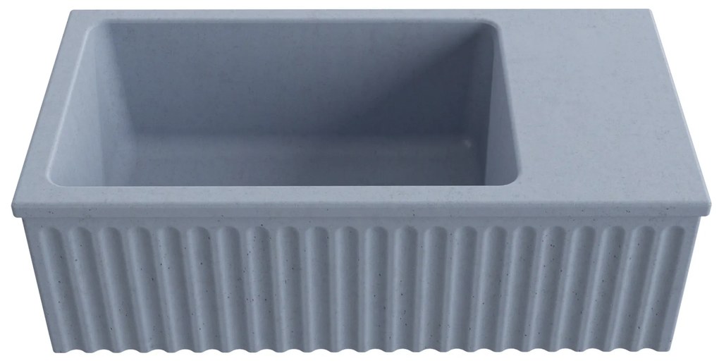 Umywalka betonowa ryflowana nablatowa / wisząca prostokątna 60 x 30 cm WELLE | różne kolory : Kolor - Lawendowy, Typ montażu - nablatowa