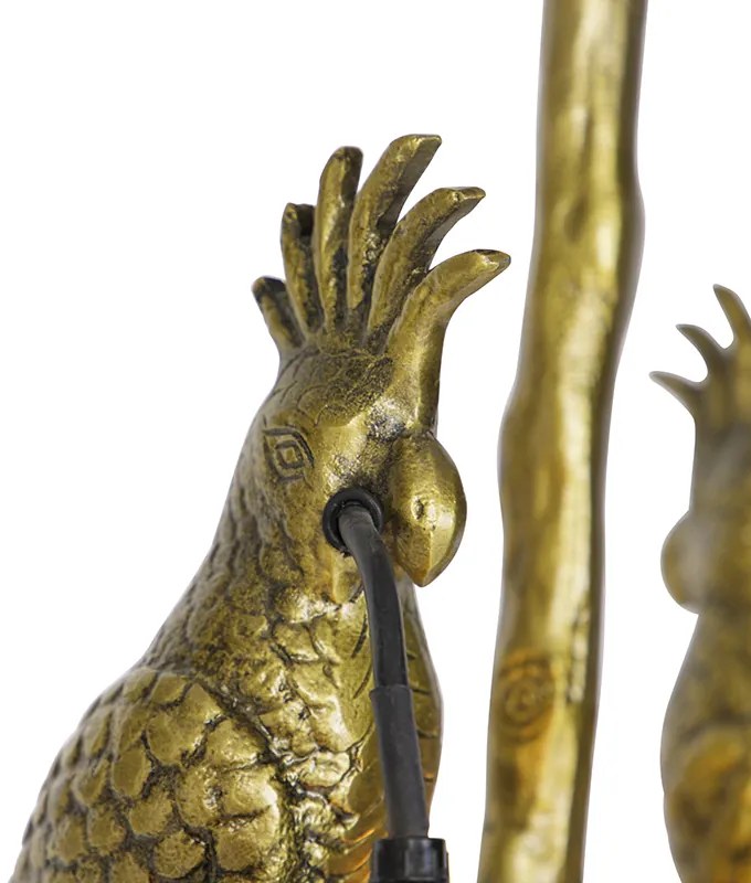 W stylu vintage lampa sufitowa mosiądz 2-światła - Animal Parrot Rustykalny / Vintage Oswietlenie wewnetrzne