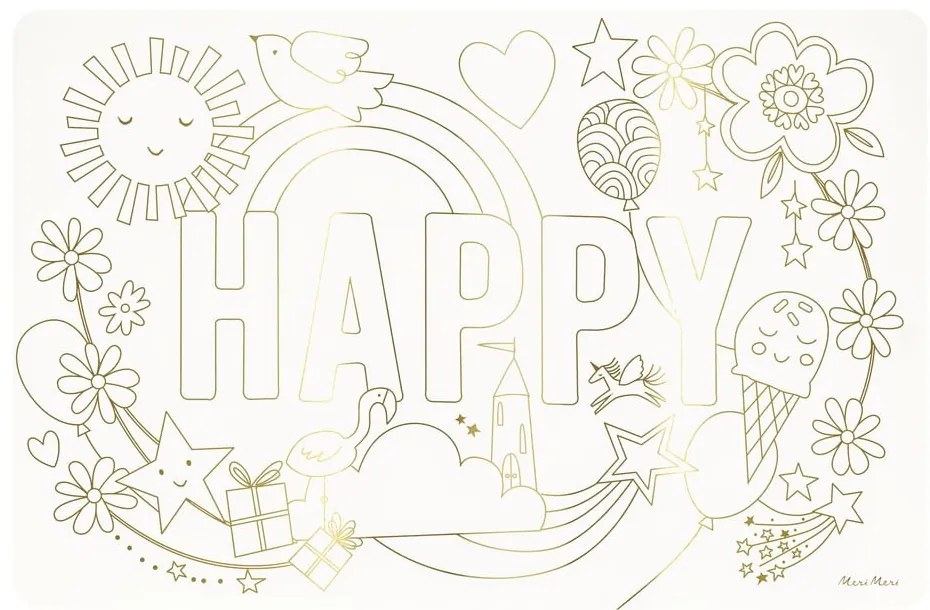 Papierowe maty stołowe zestaw 8 szt. 28x42.5 cm Happy Icons – Meri Meri