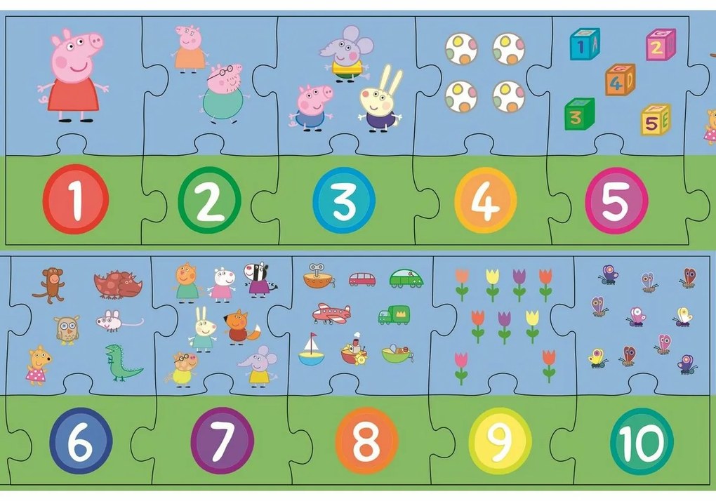 Trefl Puzzle edukacyjne Liczby Świnka Peppa, 20elementów
