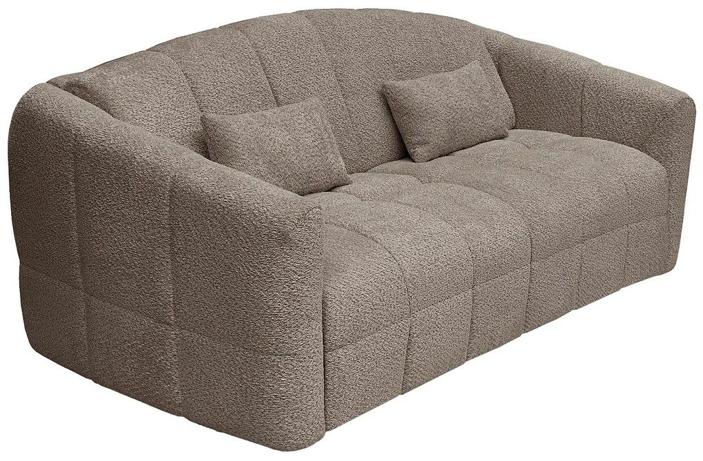 Kanapa  4-osobowa rozkładana  w tkaninie z bukli taupe - Powierzchnia spania 160 cm - Materac 13 cm RETUNA