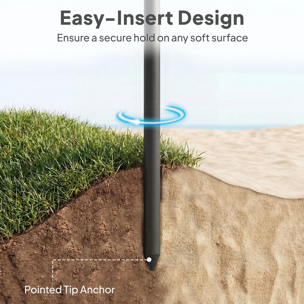 Outsunny Parasol plażowy Ø150 cm wodoodporny składany parasol z regulacją kąta nachylenia, torba do przenoszenia, kotwa do piasku, beżowy | Aosom PL