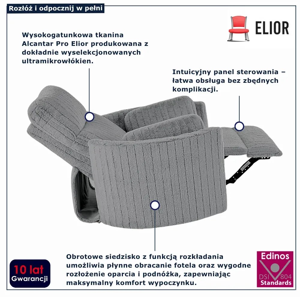 Popielaty rozkładany fotel wypoczynkowy  C0-K88