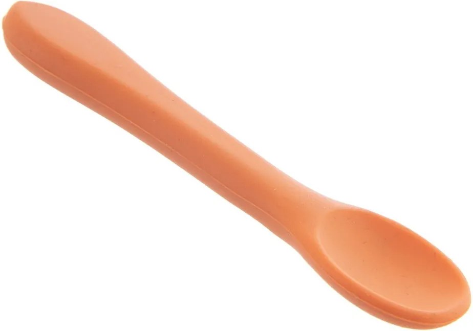 Pomarańczowa łyżeczka dla dzieci z silikonu – Orion