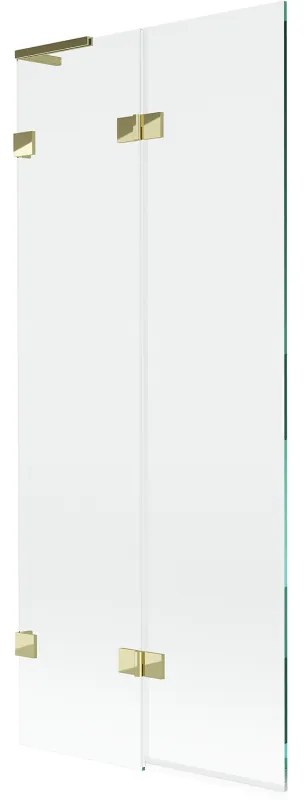 Mexen Lunar L parawan nawannowy 2-skrzydłowy lewy 80 x 150 cm, transparent, złoty - 897L-080-100-50-00-L