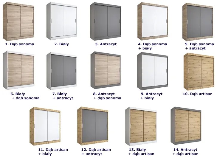 Biała szafa przesuwna 180 cm W8-F90