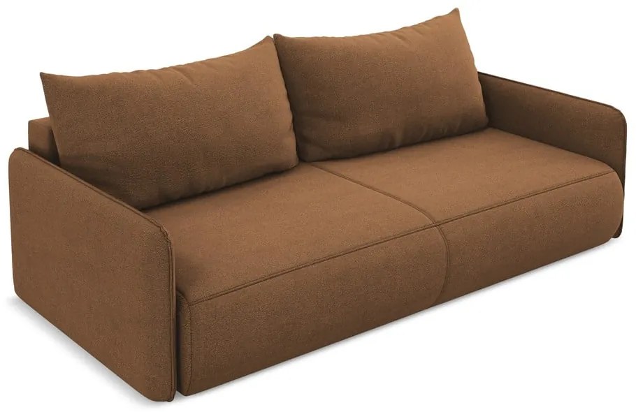 Pomarańczowa rozkładana/ze schowkiem sofa 216 cm Nanea – Makamii