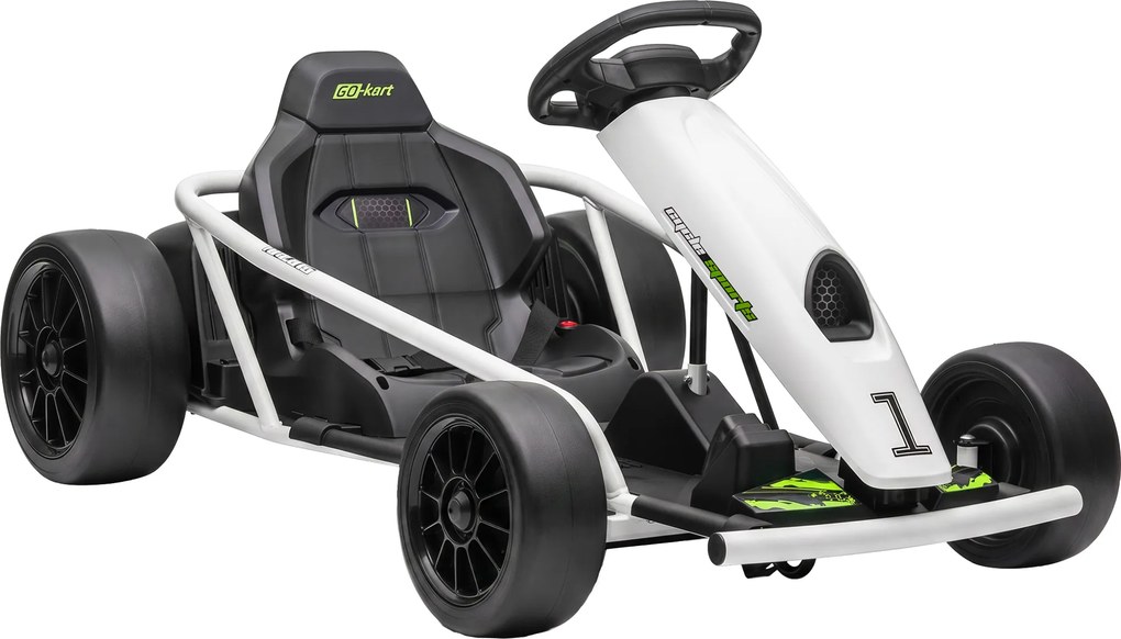 HOMCOM 24 V elektryczny gokart dla dzieci do 13 km/h z funkcją driftu, drift-kart z 2 silnikami dla 8-12 lat, biały | Aosom PL