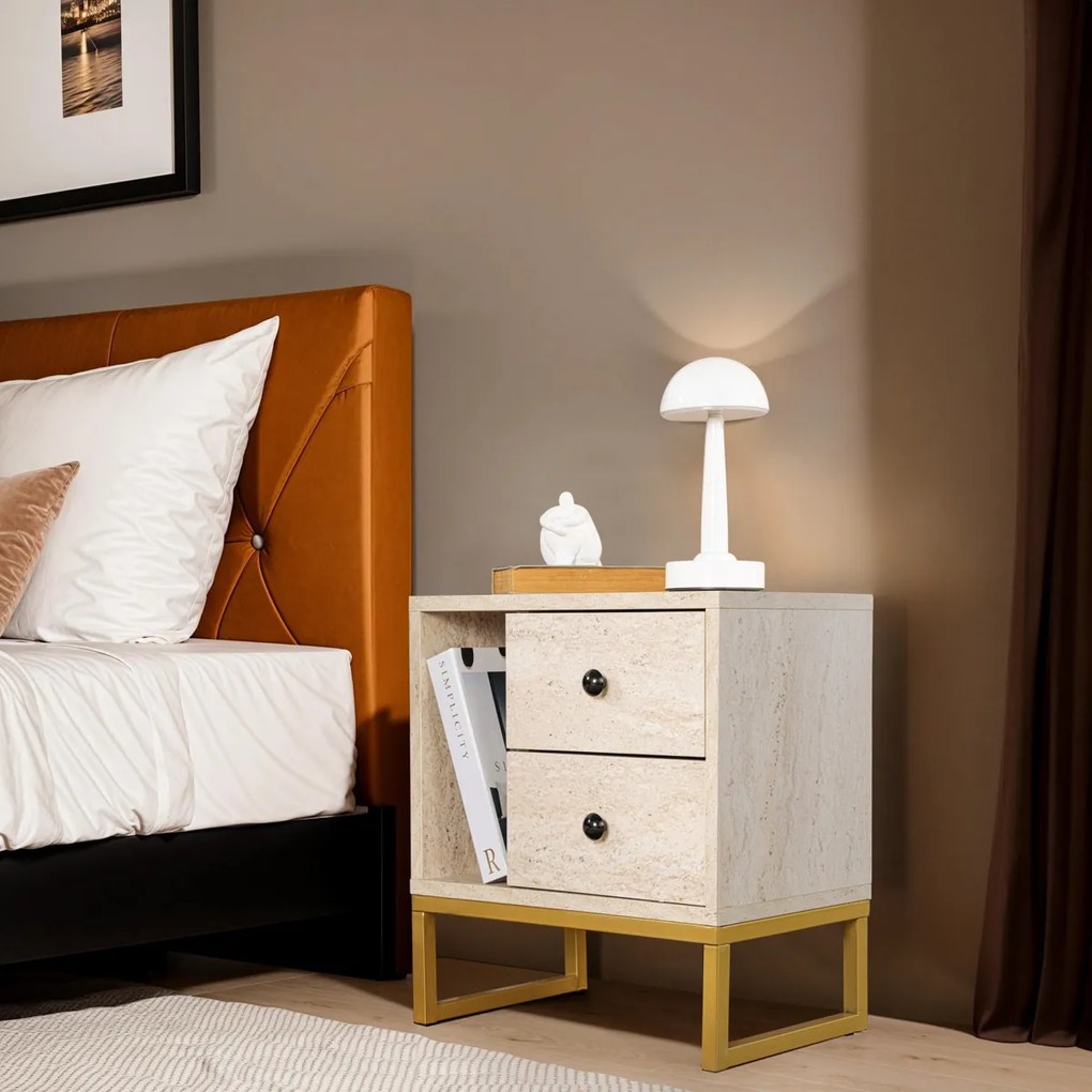 Stolik nocny Glimmer Travertine