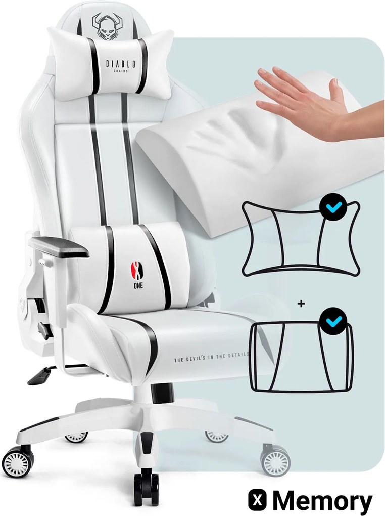 Fotel gamingowy Diablo X-One 2.0 King Size biały