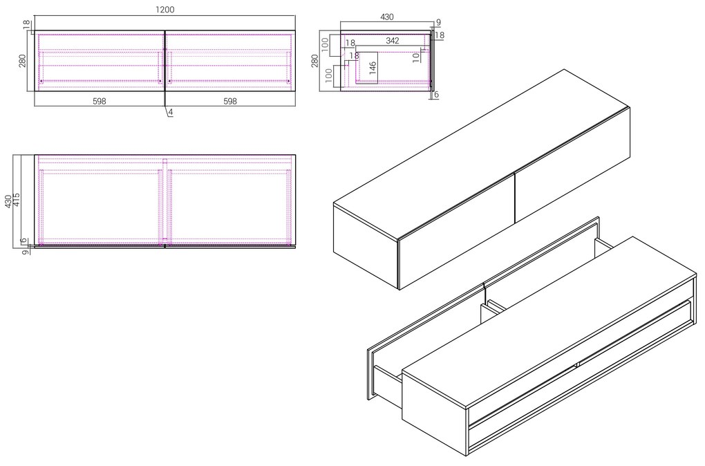 Szafka dolna TLB120120 x 43 x 28 cm