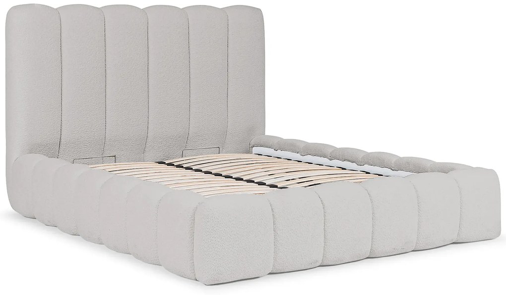 Szare tapicerowane łóżko chmurka 5 rozmiarów E5-M05