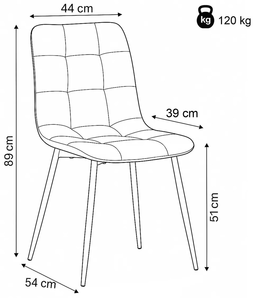 Zestaw krzeseł do jadalni CT-281 YEL4, 4 szt.