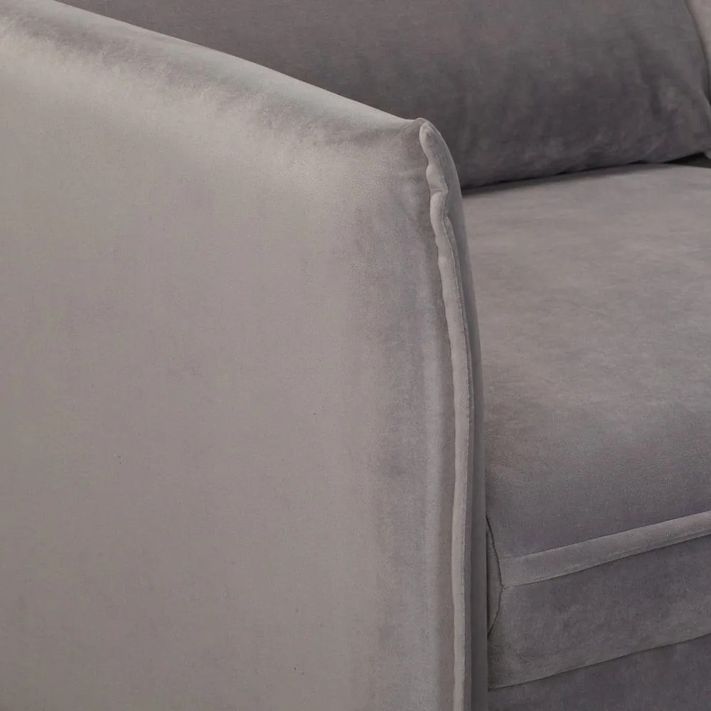 Szara aksamitna sofa 138 cm Juli – Ropez