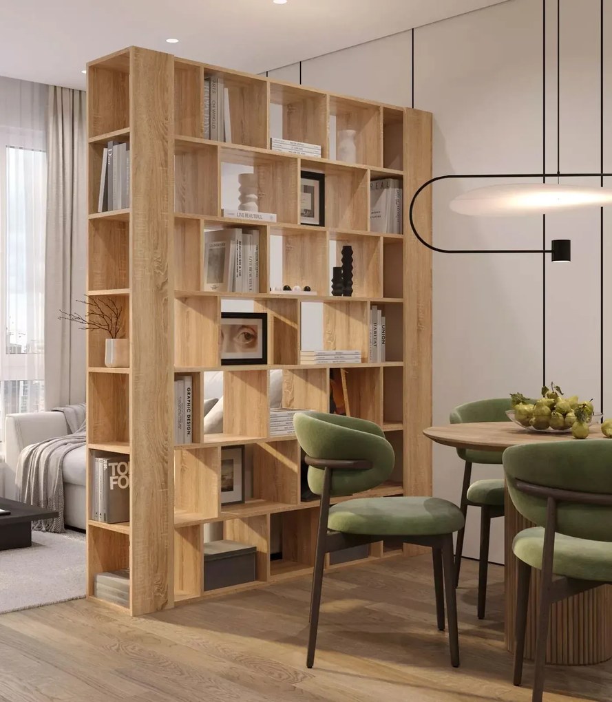 Wysoki regał biblioteczka na książki dąb sonoma S0-P33